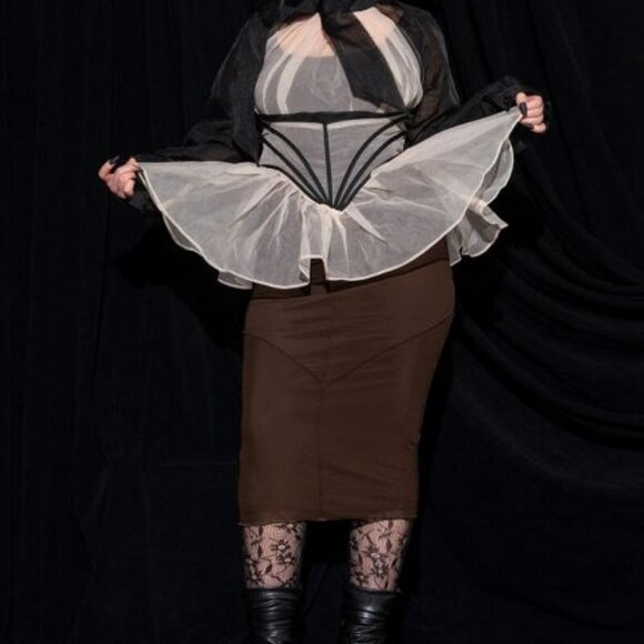 PLUS BLACK TIE PEPLUM BLOUSE ( BRAND NEW !!!!!! ) - Picture 7 of 8